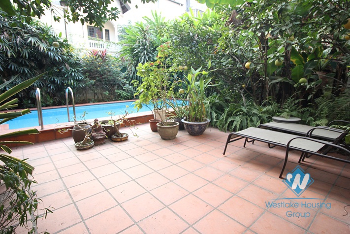 Swimming pool garden villa for rent on To Ngoc Van, Tay Ho, Hanoi